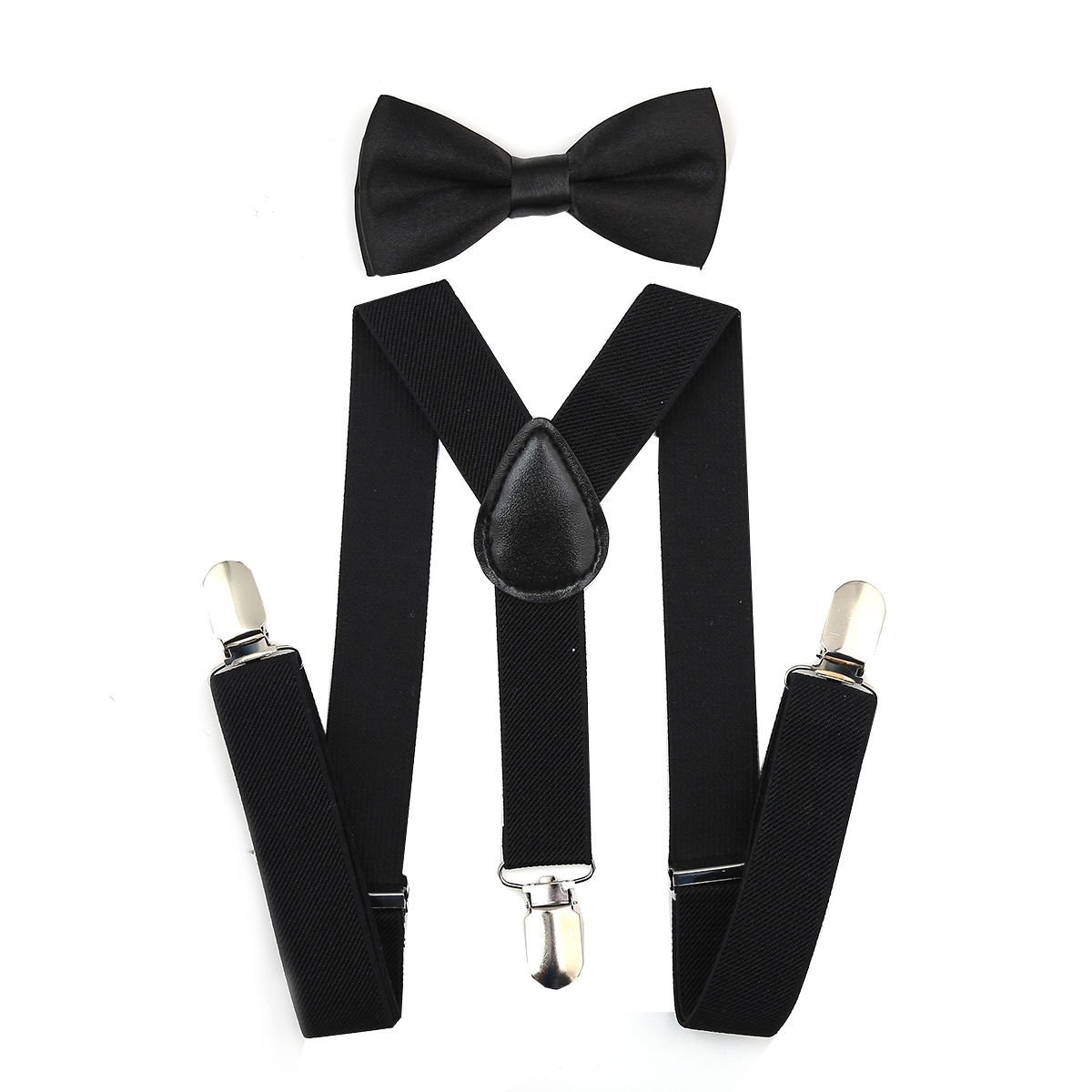 Kutumbh Y- Back Suspenders for Boys (Black)