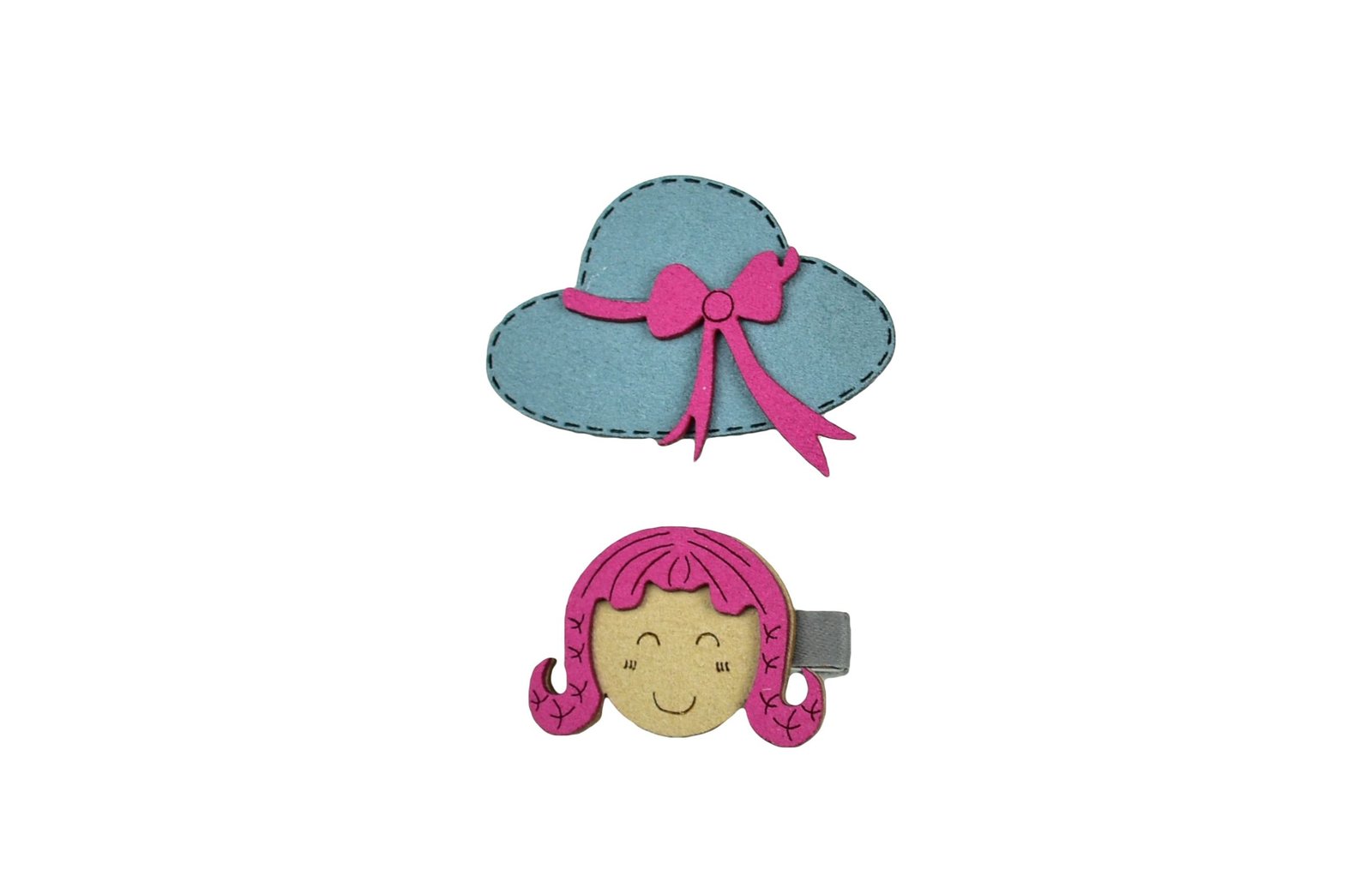Kutumbh Hat & Doll Design Pair of Hair Clips Pack of 2 for Girls/Baby Girls - Image 4