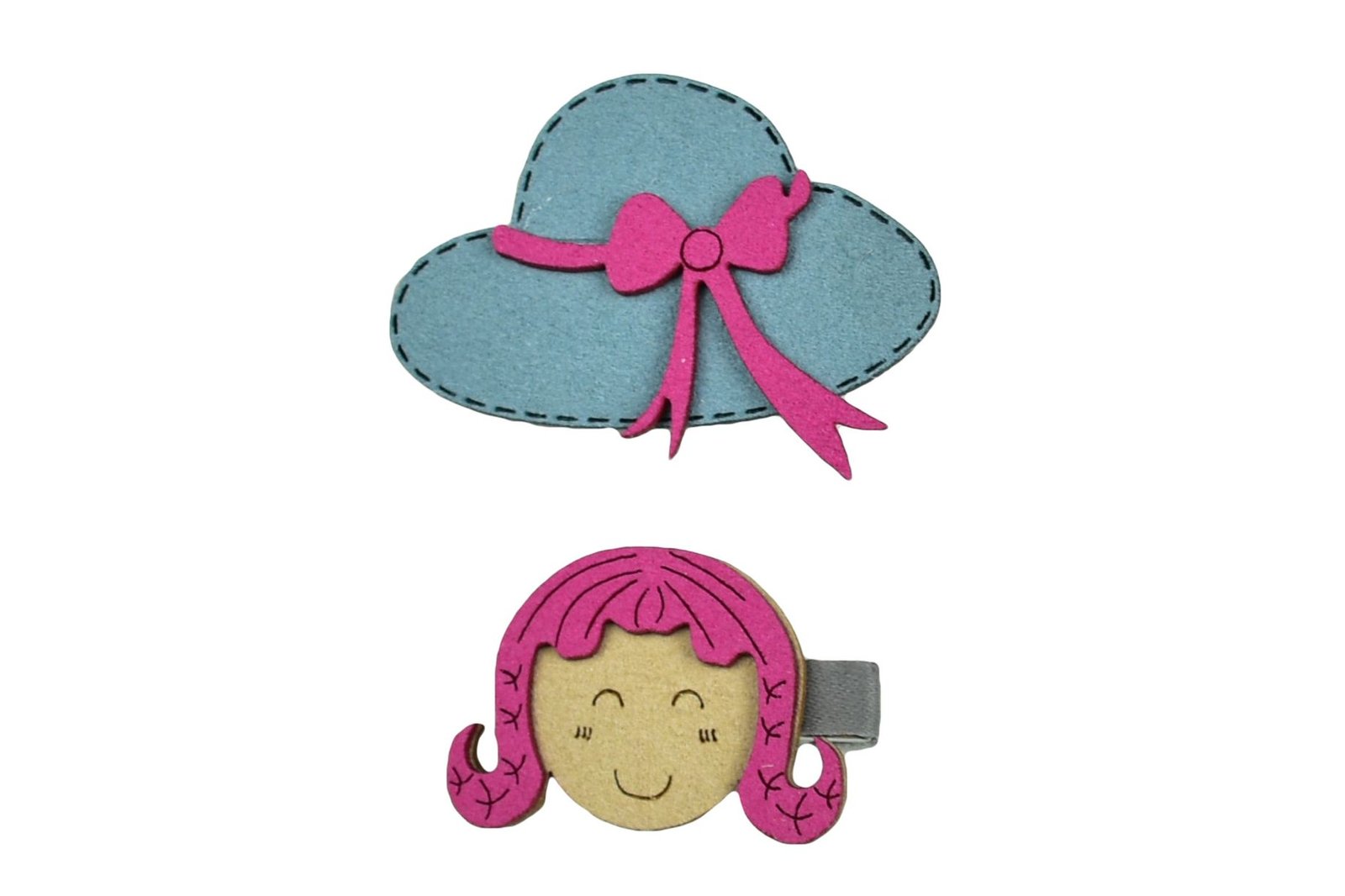 Kutumbh Hat & Doll Design Pair of Hair Clips Pack of 2 for Girls/Baby Girls