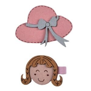 Kutumbh Hat & Doll Design Pair of Hair Clips Pack of 2 for Girls/Baby Girls