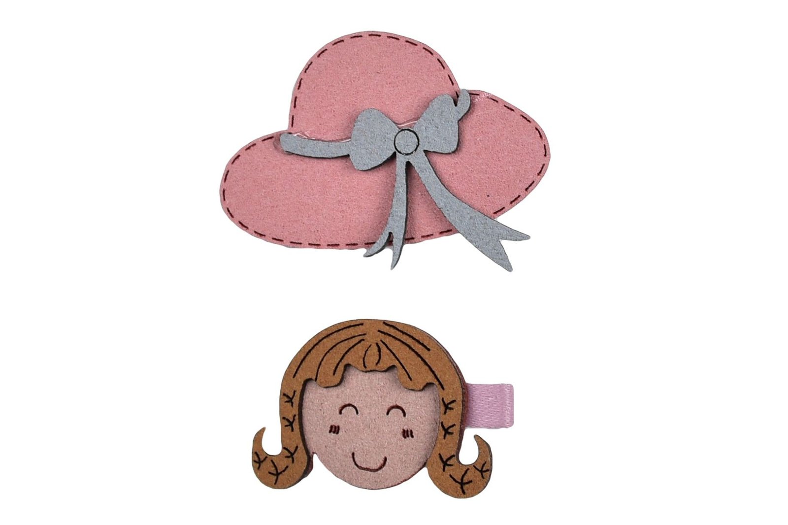 Kutumbh Hat & Doll Design Pair of Hair Clips Pack of 2 for Girls/Baby Girls