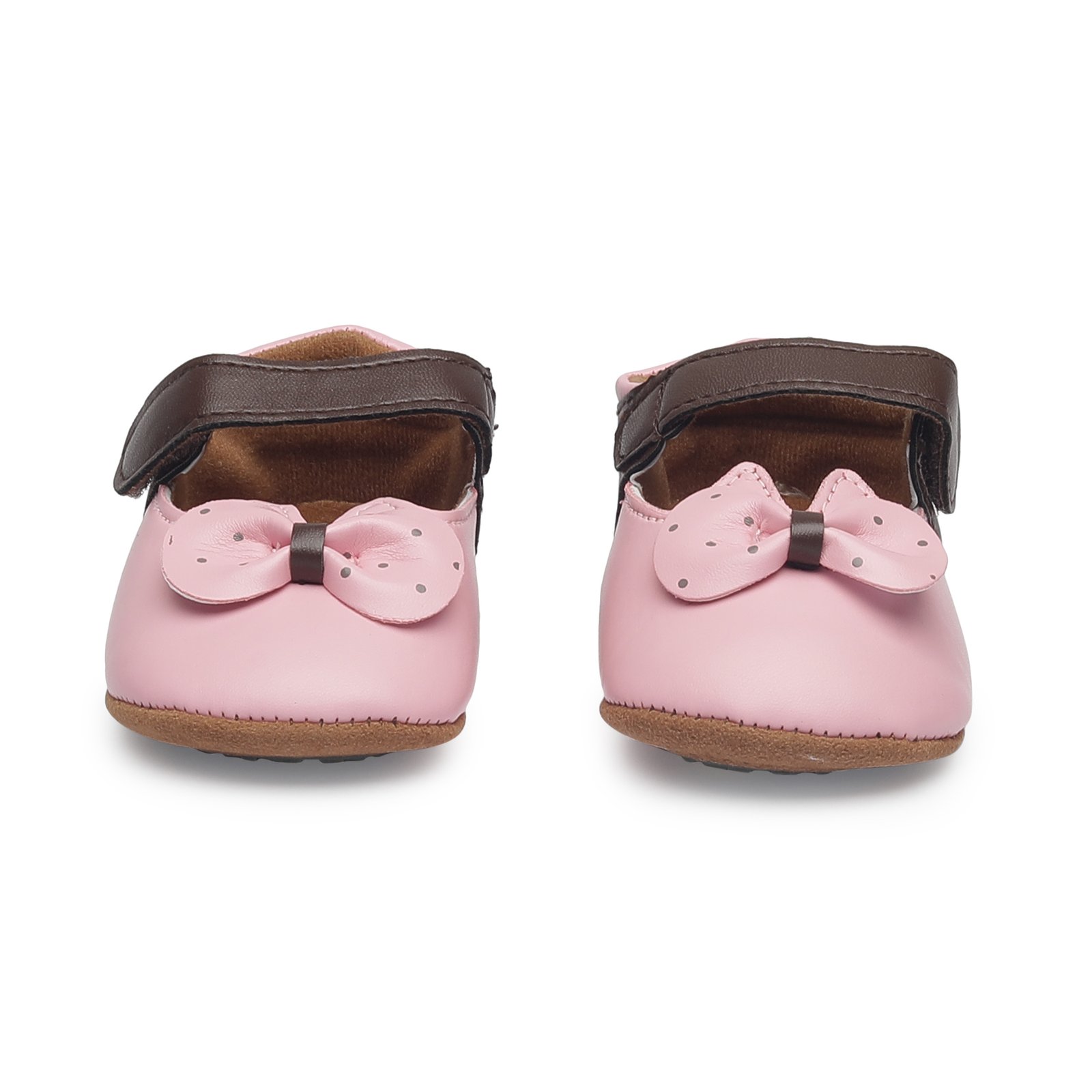 Kutumbh Booties for Kids (0-6 Months) Booties (Toe to Heel Length - 11 cm, Pink, Brown) - Image 6